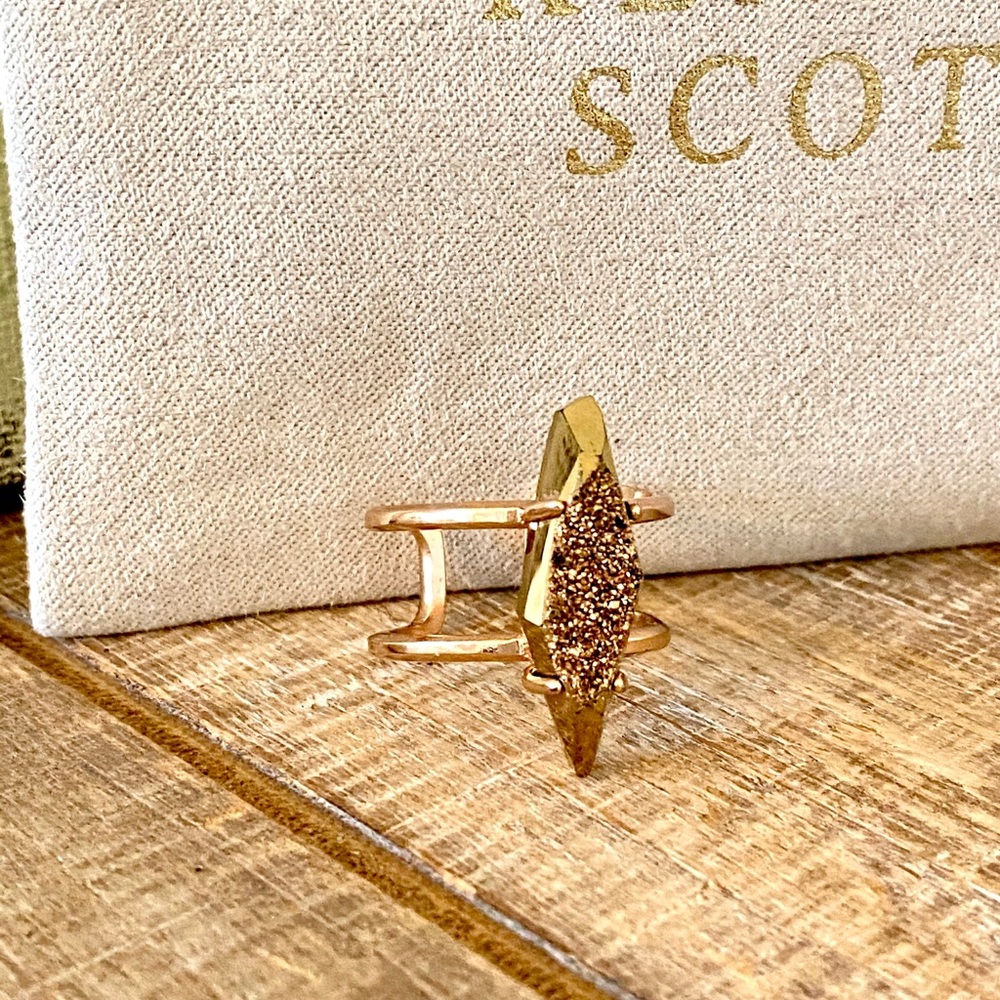Kendra Scott Rose Gold Abstract Drusy Ring - Picture 1 of 3